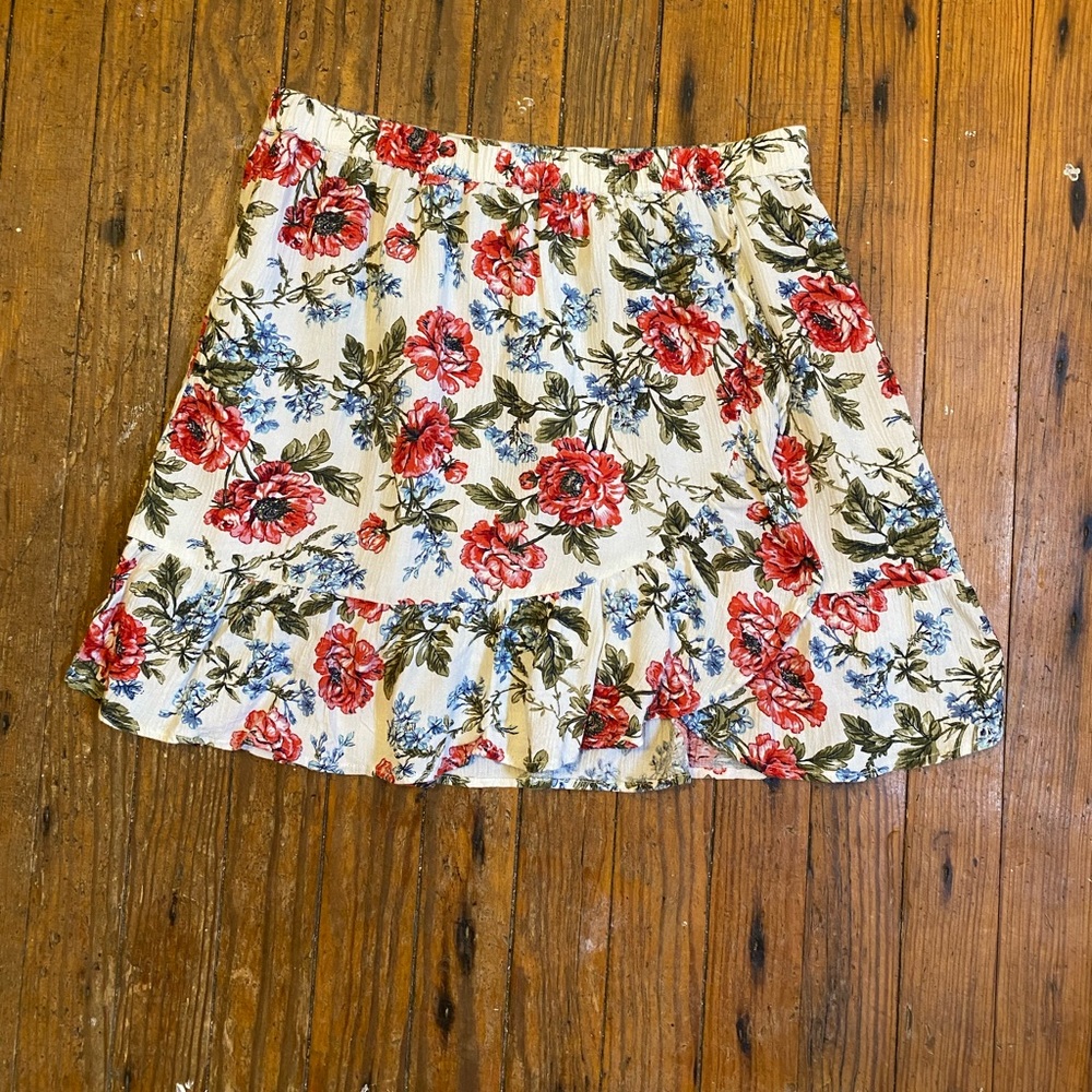 White Floral Skirt